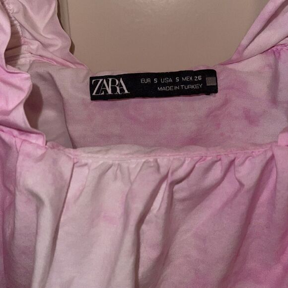 Zara Pink Tie Dye ruffle tank top - Picture 4 of 6